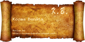 Kozma Benáta névjegykártya